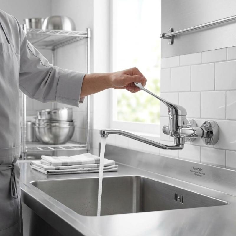 Aquanello Medic Keuken Muurkraan met Lange Hendel Chroom CR-1005-MD